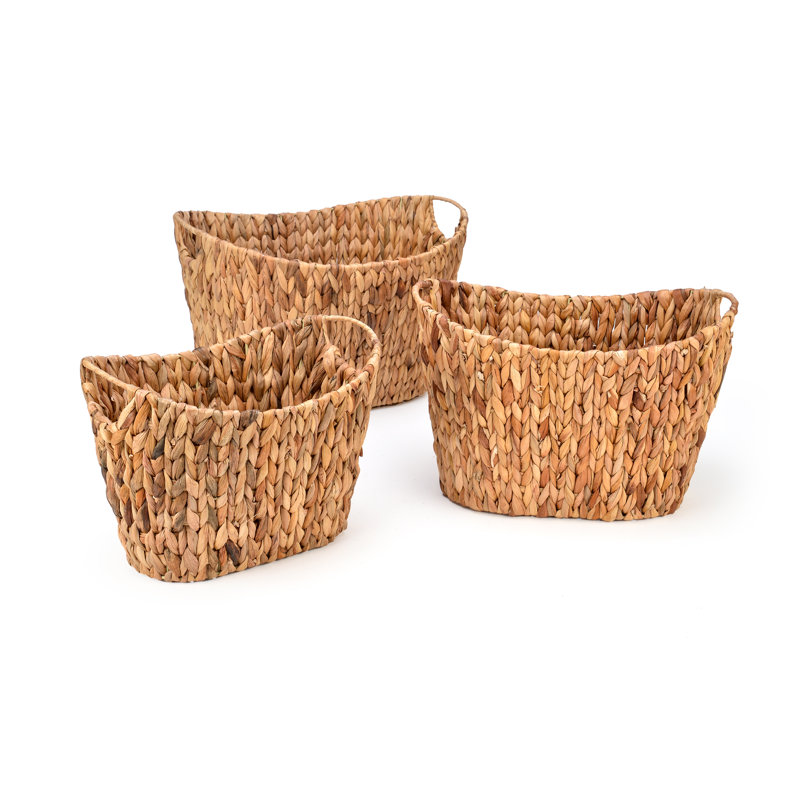 Ensemble de 3 paniers ovales en jacinthe