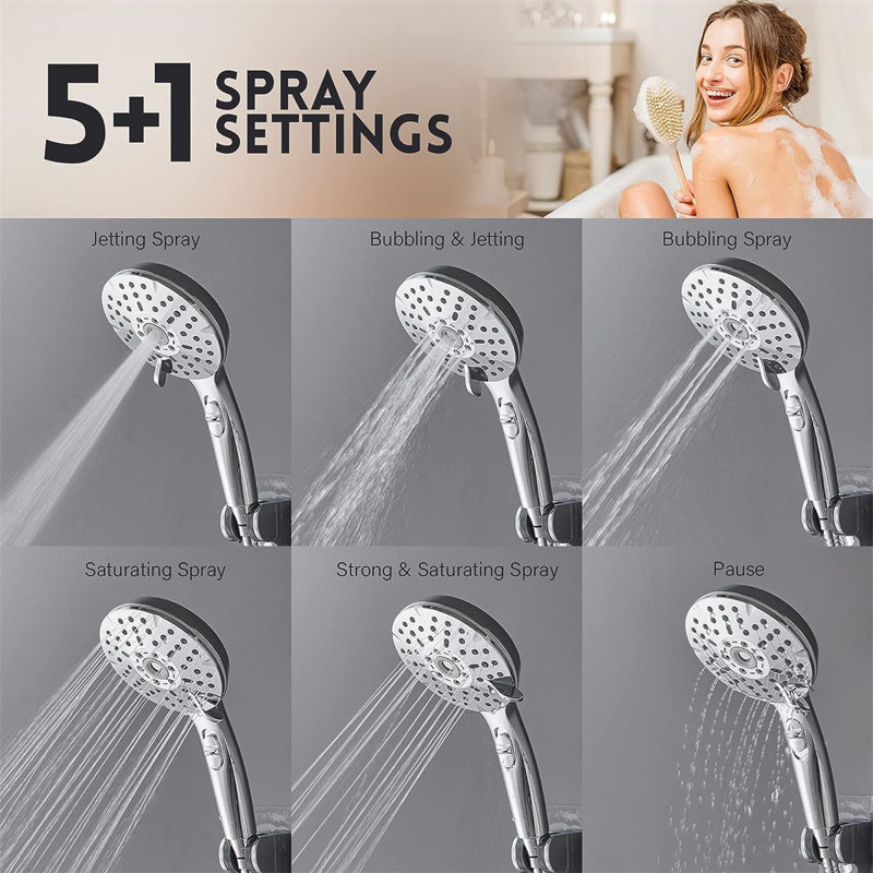 8'' Chrome Adjustable Dual Shower Head Combo with Filter