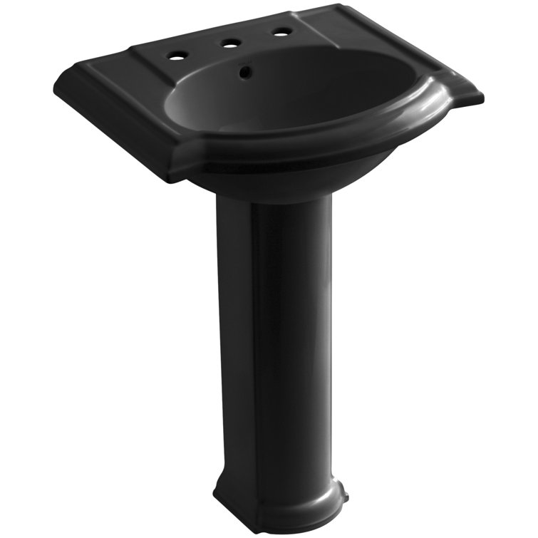 Devonshire Ceramic 25" Pedestal Bathroom Sink with Overflow