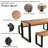 4-Person Solid Acacia Wood and Metal Rectangular Dining Set-442547946