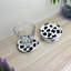 Stoneware Cow Print Round 4 Piece Coaster Set