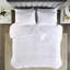 Ensemble de housse de couette 4 pièces en coton croisé - très grand / très grand, blanc, édredon 100% édredon-120649307