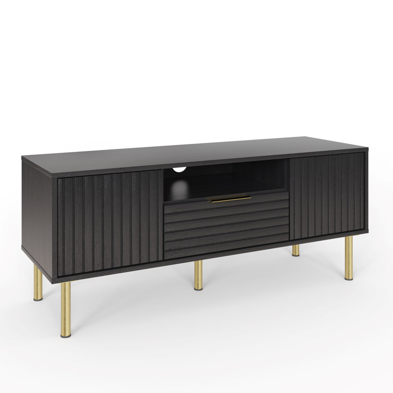 Nervata Living TV Stand for TVs up to 55", Black/Gold