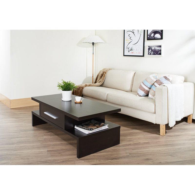 Aghalee Trestle Coffee Table with Storage, Coffee Bean