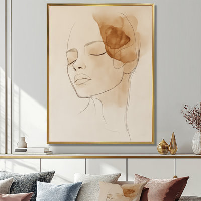Décoration murale contemporaine beige Soft Line Feminine Form II - Beige