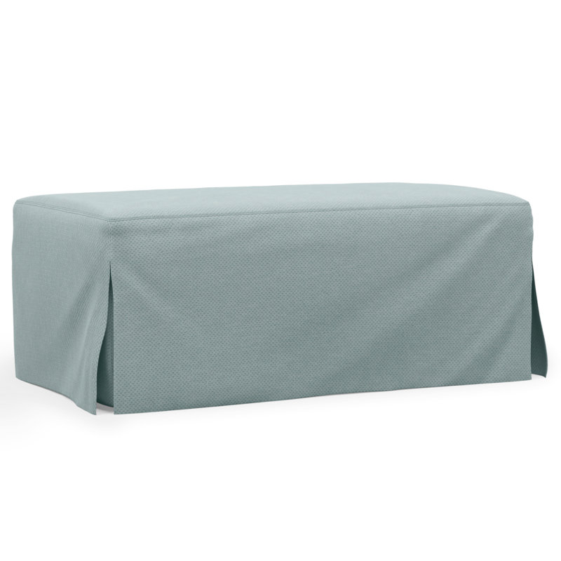 Mcneese Upholstered Ottoman, Light Blue