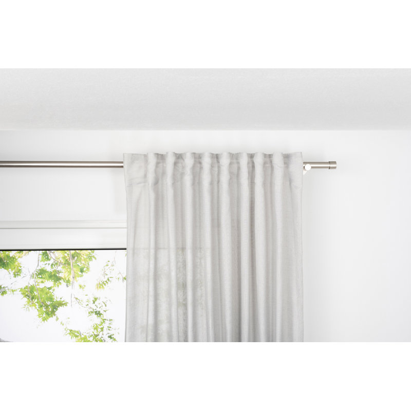 Rhombic Tab Top Semi Sheer Single Curtain, Grey, 300cm W x 135cm D
