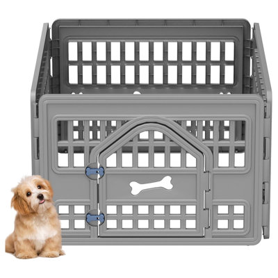 Parc pour chien à quatre panneaux avec porte pour petits et moyens Olilawn