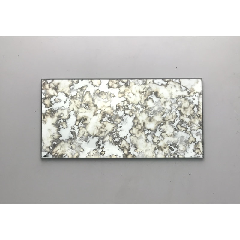 Reflections 3 in. x 6 in. Diamond Grade Glass Mirror Beveled Subway Decorative Kitchen & Bathroom Wall Tile, Antique Silver