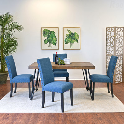 5-Piece Dining Set, Hairpin Dining Table With 4 Chairs, 3 Color Options