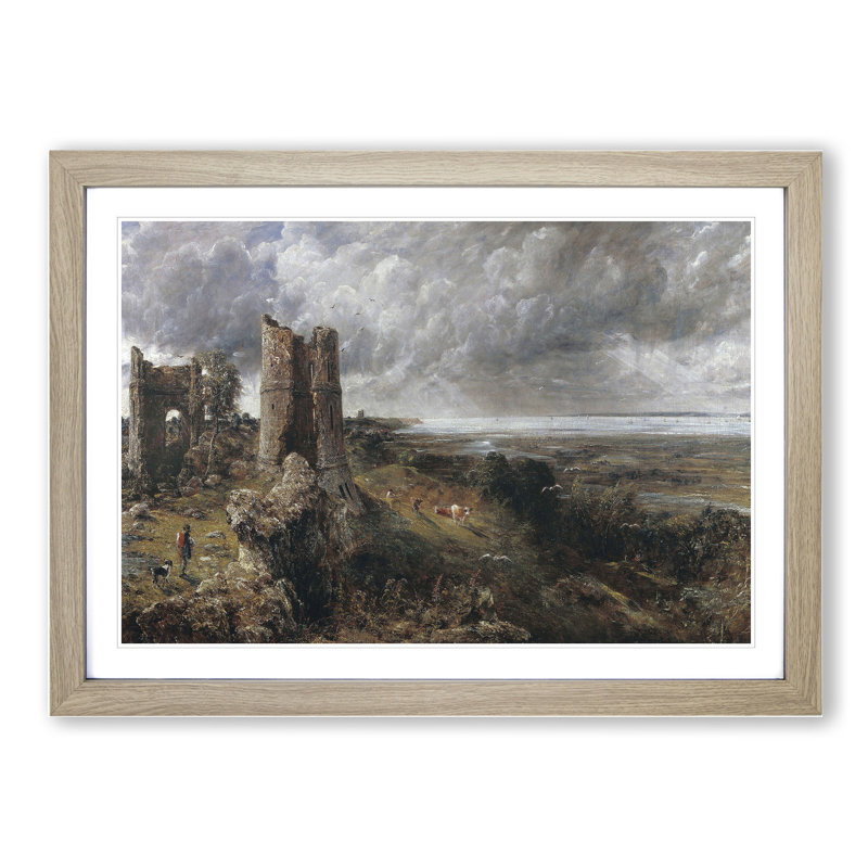 Hadleigh Castle by John Constable - Picture Frame Painting on MDF, 36cm H x 48cm W x 2cm D, Oak Framed