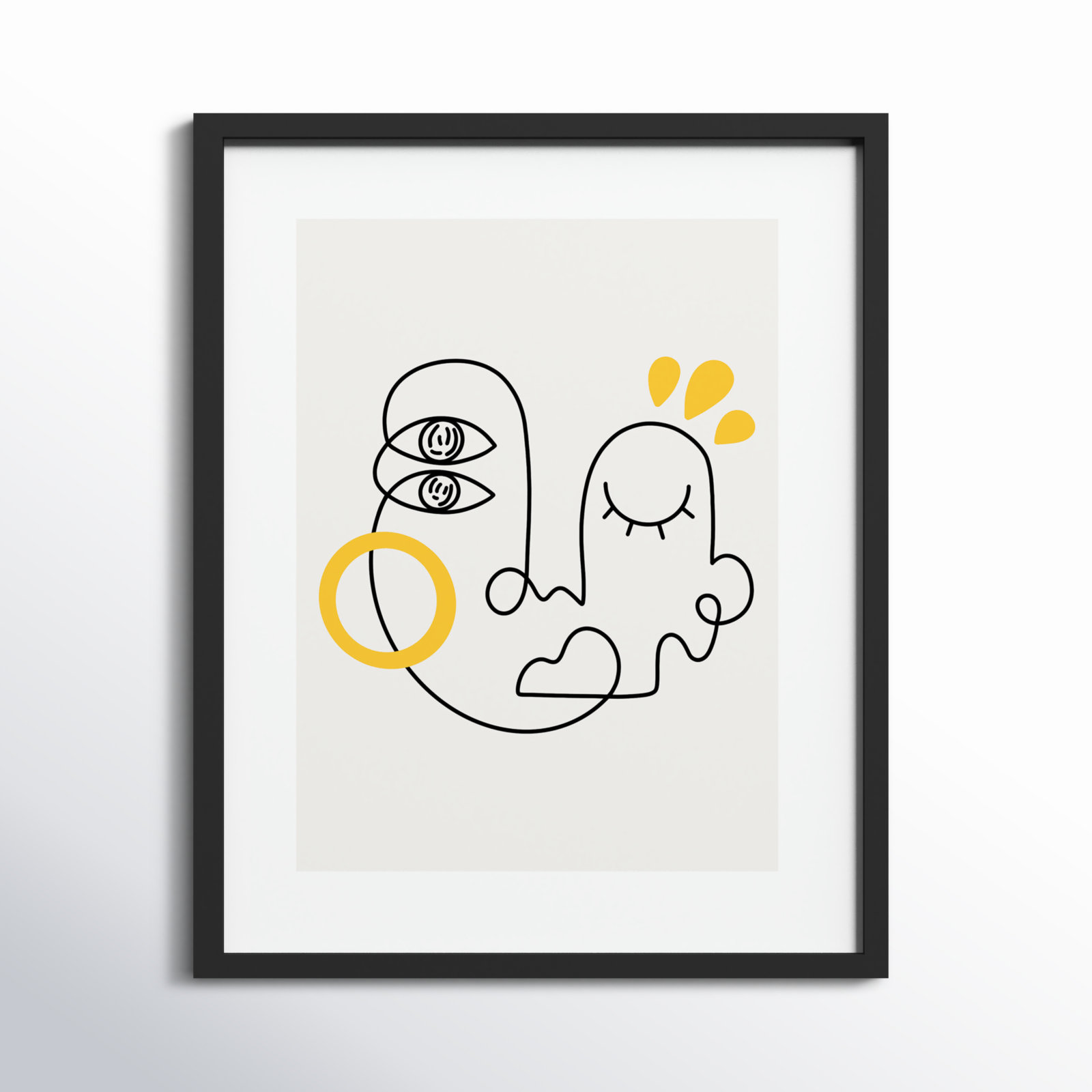 Still Here Print by Shatha Al Dafai, 25.38" H x 20.38" W x 0.875" D, Noir Black Framed