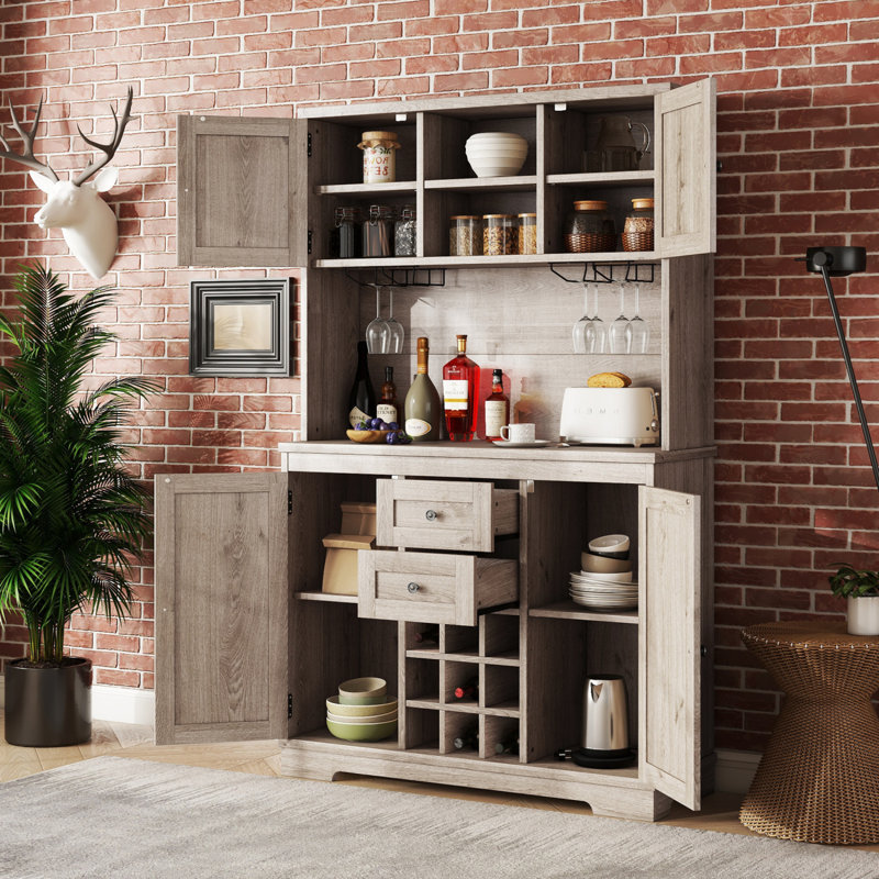 Armoire de cuisine avec rangement Coffee Bar, Chêne brun, Brun