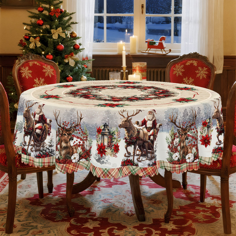 Nappe lavable en polyester de Noël