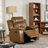 High Density Foam Manual Recliner Transitional Style Brown Finish Pillow Top Arms Primary Living Room