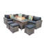 Ayeasha Rectangular 9 - Person Comer Sofa Set With Fire-Pit Dining Table with Cushions Rain Cover-1867178265-1867178264