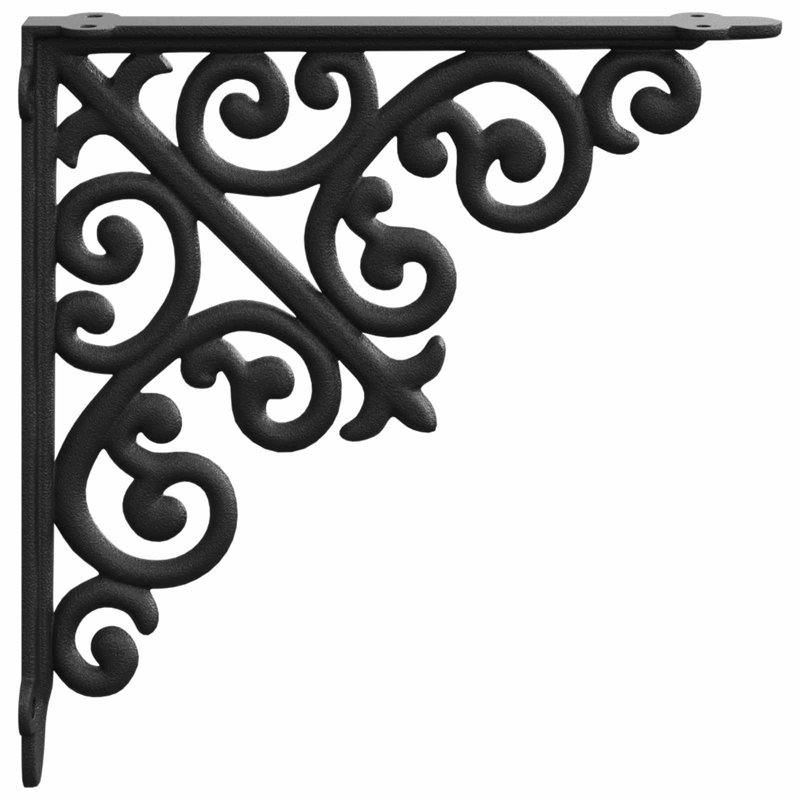 Wall Shelf Brackets Steel Indoor and Outdoor Use Space-Saving Design, 9.5cm H x 9.5cm W x 3cm D, Black