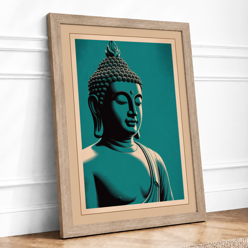 Buddha in Silhouette Modern Art Print, A1 - 84.1 x 59.4 cm, Oak