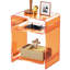 Table de chevet moderne en acrylique à 3 niveaux, petite table d'appoint, tourne-disque pour salon (15,7 x 19,7 x 11,8 cm) (Orange)-576597419