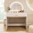 White 39" Bedroom Makeup Vanity Table. Touch Screen Lighted Mirror And Drawer. Curved Design For Beauty. Adequate Storage Space. User-. Simple Installation