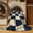 Machine Washable Pantelis Retro Checkered Rug in Gray –  Binding-323475901