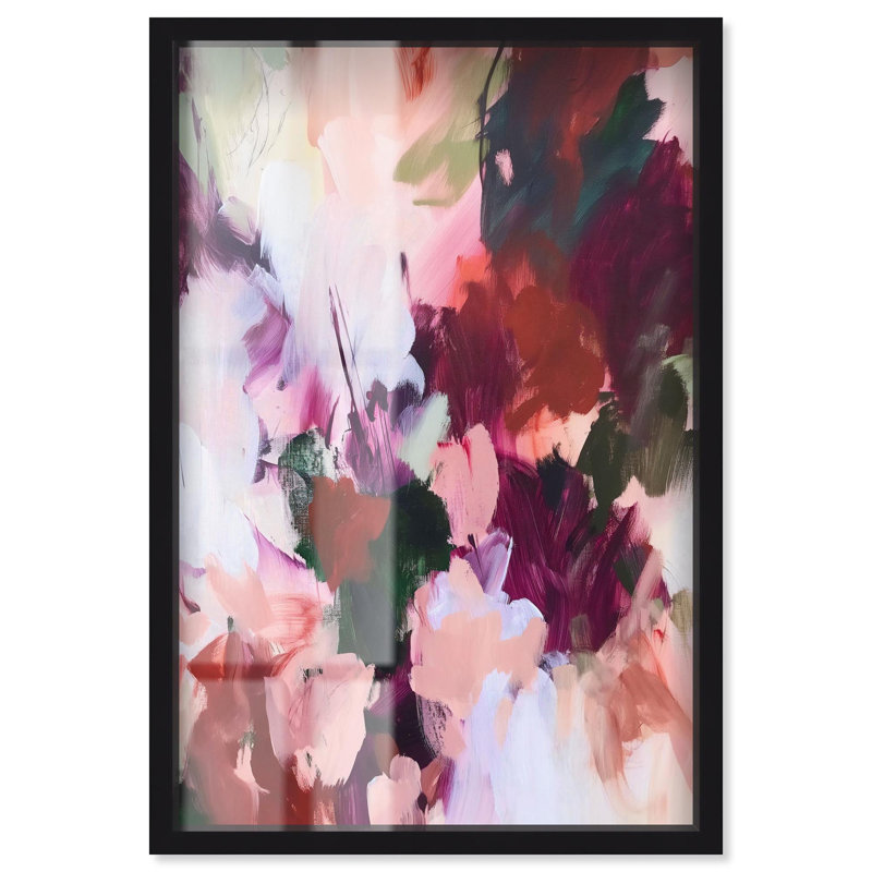 «Adelas Garden I Shadowbox Print Colorful Abstracts» par Art Remedy, Noir, H 16 po x l 11 po