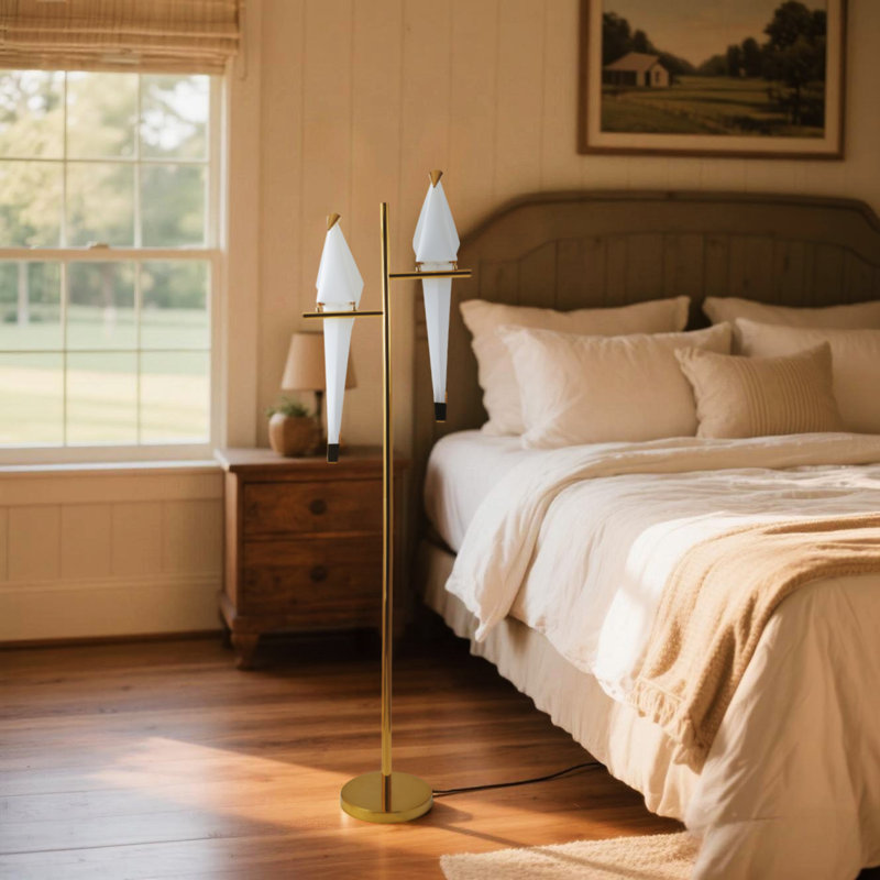 2pcs Thousand Paper Cranes Gold Floor Lamp - Self-contained Led Light Source/floor Footswitch