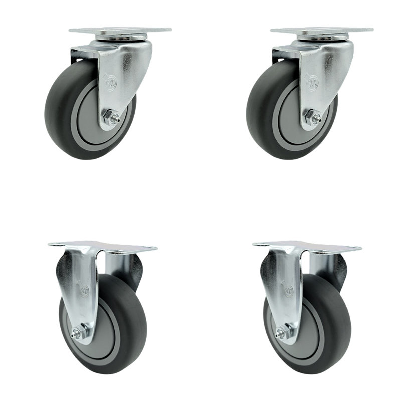 4 Piece Thermoplastic Rubber Caster Set