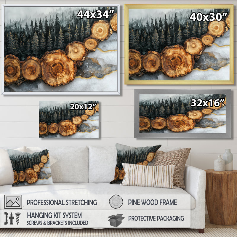Gloretta - Landscapes Canvas Art Print, H 24 po x l 32 po, Reproduction encadrée d'une seule photo, Doré