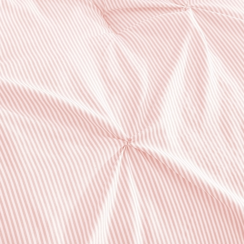 Swift Home Pintuck 3-Piece Microfiber Comforter Set - Textured Pinch Pleat Design, Pinstripe Patterns, Lightweight All-Season Comfort, Easy Care, Peach Pink, Full/Queen