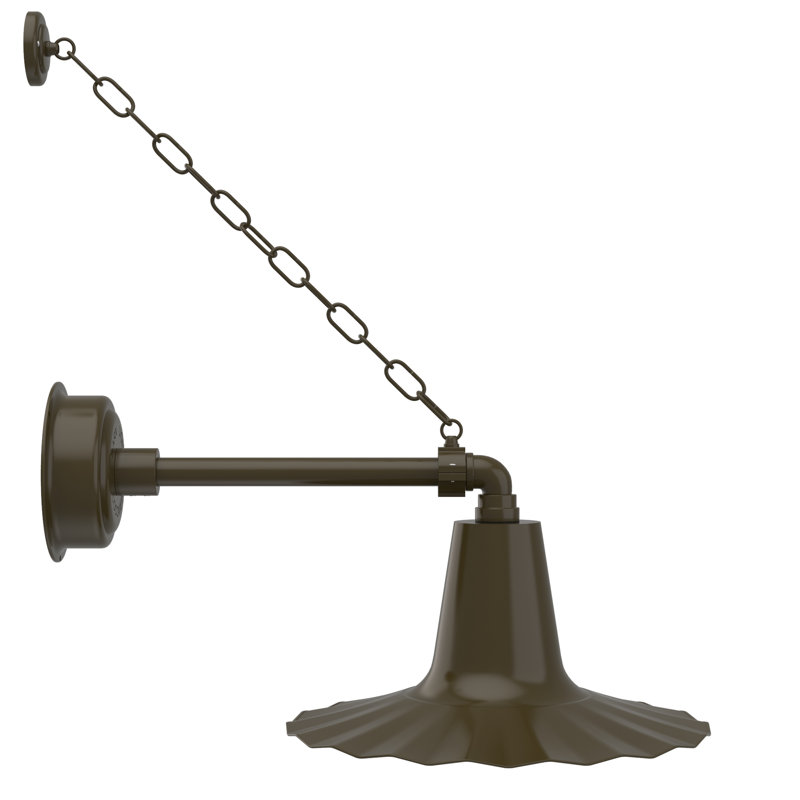 Luminaire de grange d’extérieur à del intégrés 1 ampoule Iris, H 7,5 po x l 16 po x P 16 po, Bronze acajou