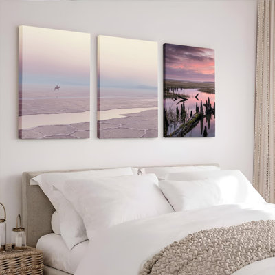 Ensemble de 3 toiles décoratives « Reflets du désert » pour salon, chambre et décoration intérieure