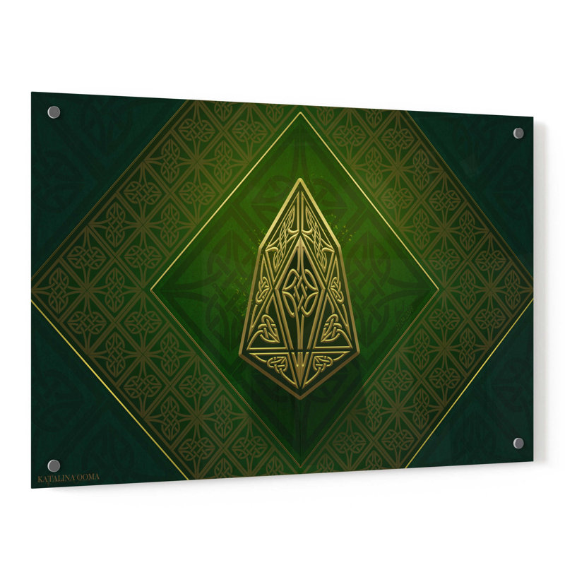 Art mural en verre Trinx «Celtic Knot EOS Crypto» par Katalina, H 24 po x l 36 po x P 0,2 po
