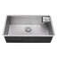 Ruvati Glass Rinser and Sink Combo 30-inch Undermount Stainless Steel Rounded Corners Kitchen Sink
