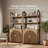 3 Tier Book Shelf 72" Tall Arched Bookcase With Storage, Set of 2-1688370048