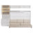 Full Size Murphy Bed Wall Bed with Sofa , Shelves USB & Light ,White