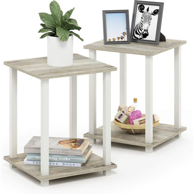 Ensemble de 2 tables d'appoint SIMPLISTIC à 2 niveaux en chêne de Sonoma