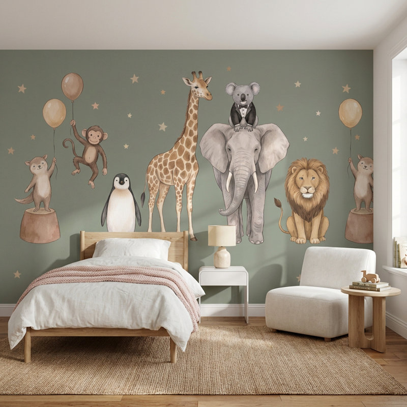 Adhésif mural Jungle, 100 po x 96 po, Peler et coller
