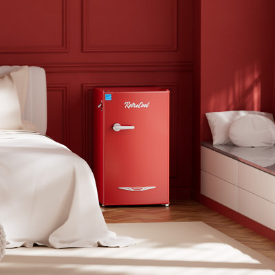 3.2 Cu.Ft Retro Mini Fridge With Bottle Opener & Metal Handle,ENERGY STAR