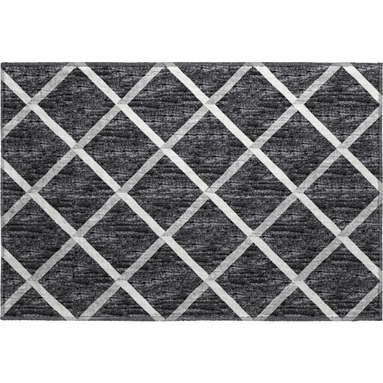 Premium Machine Washable Uran AMF140 Black Rug