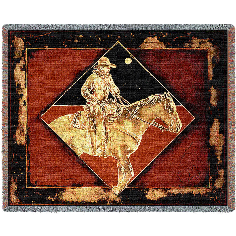 Late Night Express Blanket by Michael Swearngin - Gift for Horse Lovers - Western Throw Woven from Cotton - Made in The USA (72x54)
