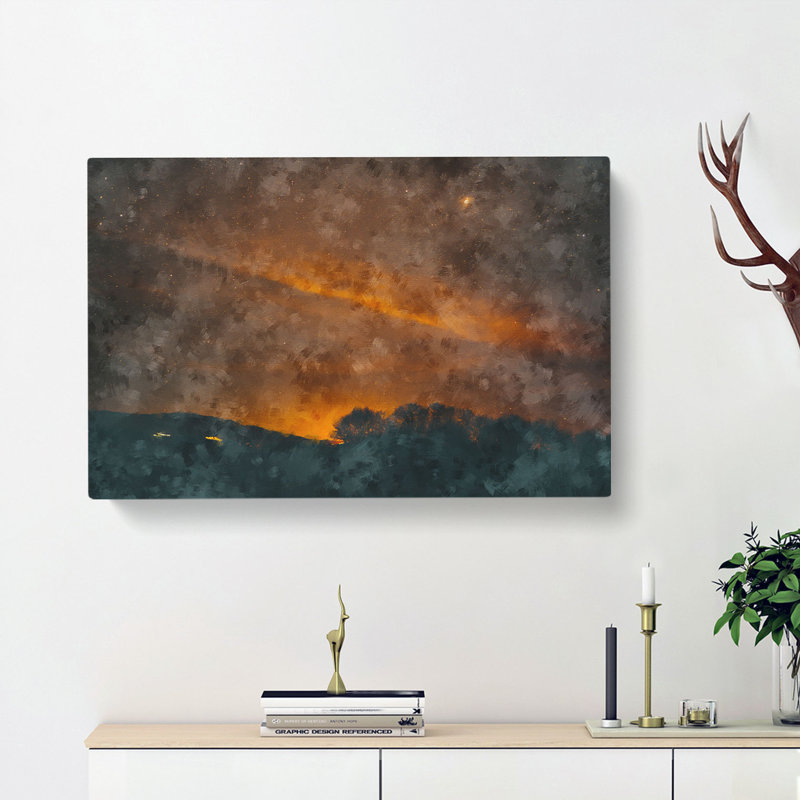 Orange Sky - Wrapped Canvas Painting, 40cm H x 60cm W x 3cm D