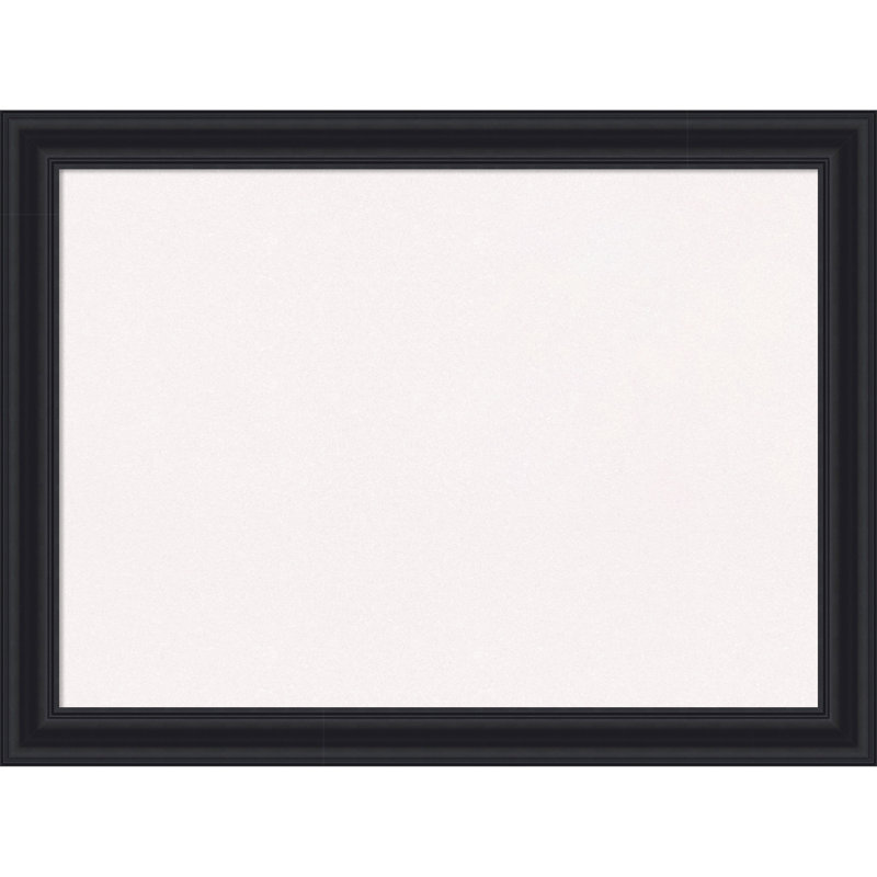 Dalat Black Framed Corkboard, Black Cork Bulletin Board, Organization Board, Pin Board, White, 24" H x 32" W