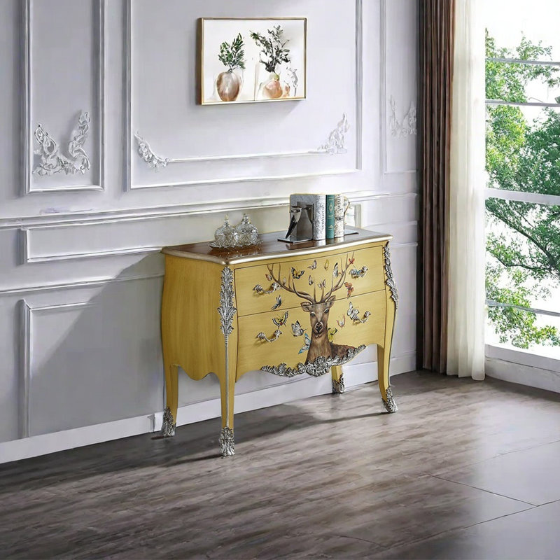 Hand-Painted Drawer Storage Cabinet