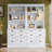 Modern Bookcase Suite With LED Lighting, 2-Piece Set Storage Bookshelf