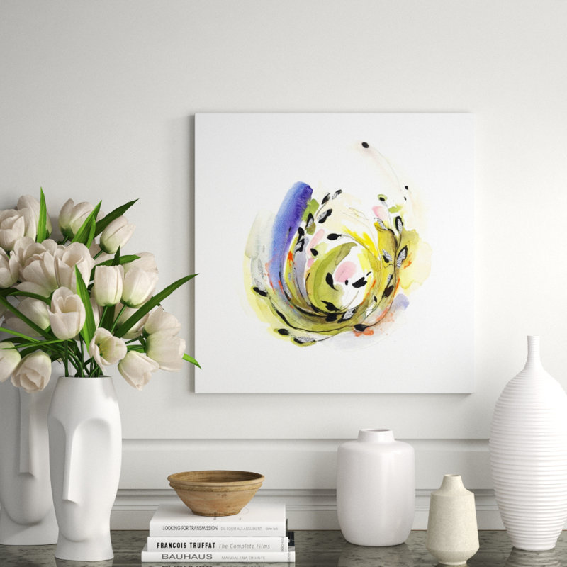 Flower Nest IV Print by Elena Carlie, 30" H x 30" W x 1.5" D, Gild Silver
