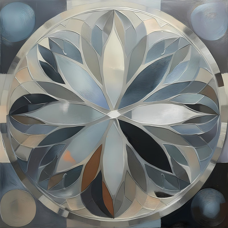Mandala lunaire, H 24 po x l 24 po