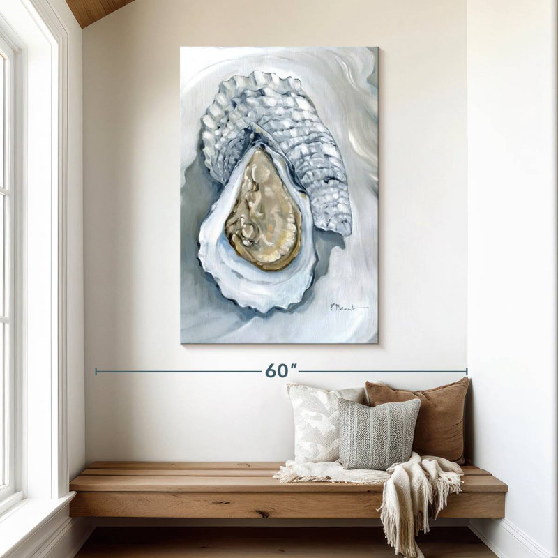 Brampt Oysters Close Up I White, 48" H x 32" W