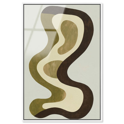 Totem fluide I, impression acrylique encadrée, art mural bohème moderne par Art Remedy, cadre blanc, 16 x 24