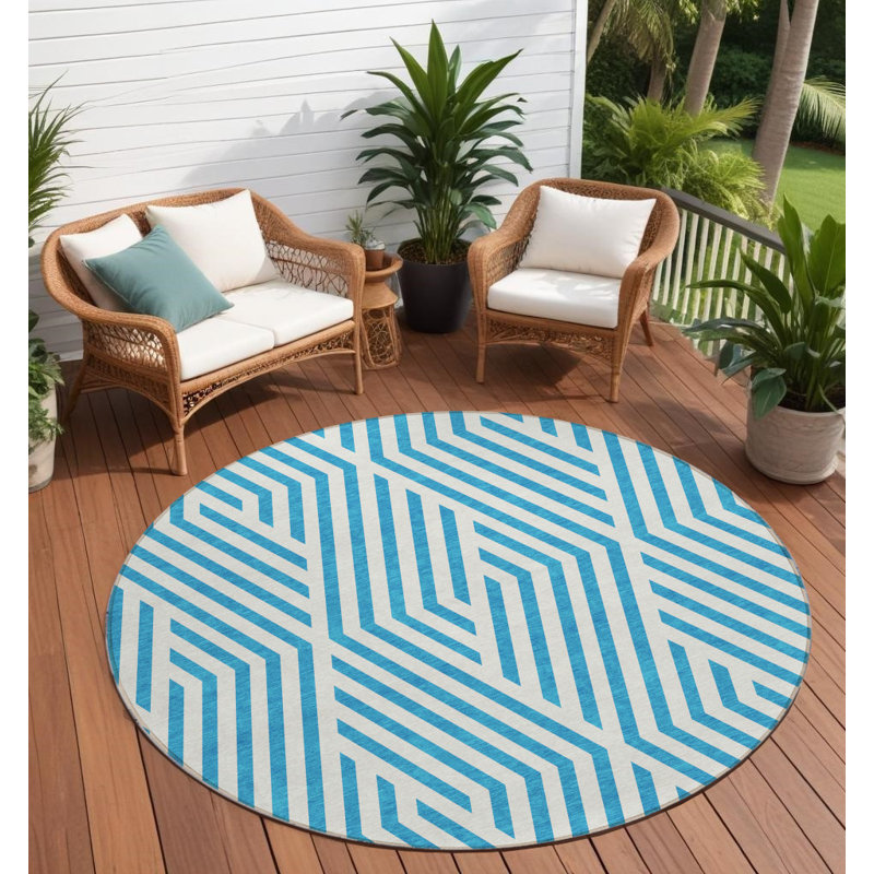 Tapis d'intérieur rond antidérapant 8 pi